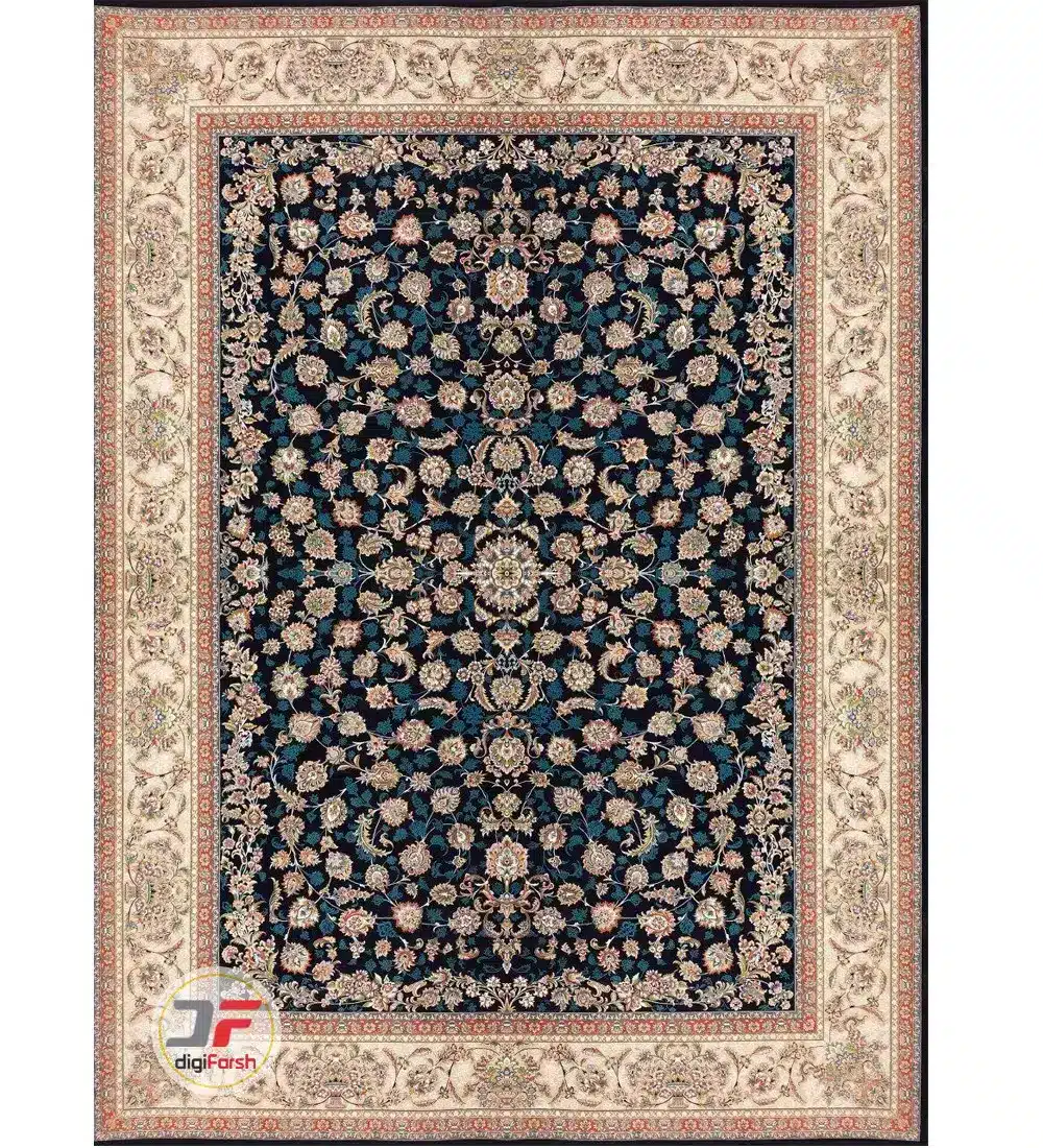 فرش 1200 شانه - بزرگمهر کاشان طرح گل برجسته 15118